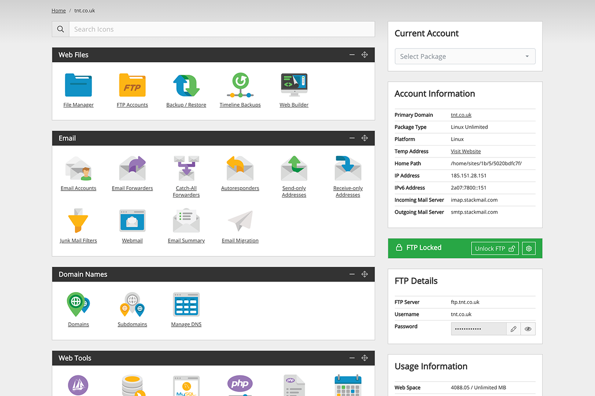 Host Hobbit control panel interface preview